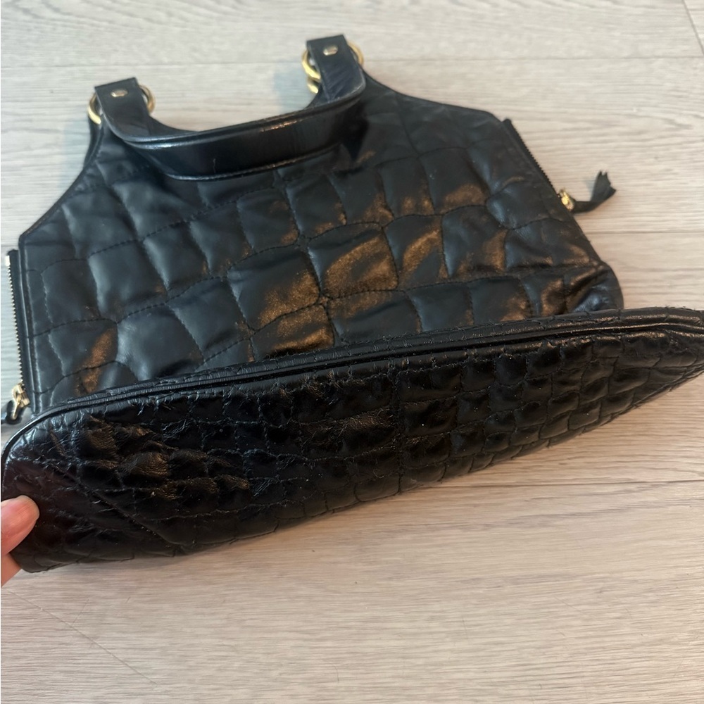 YSL Tribute Patent Leather Handbag Black - Picture 11 of 11